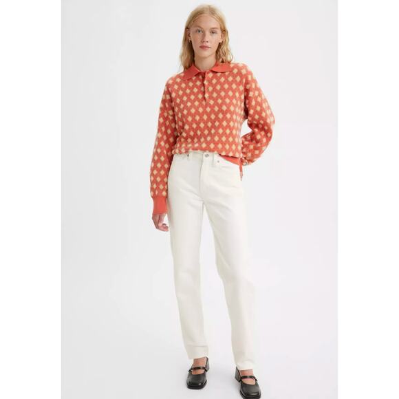 NEW Levi’s 80s Mom Jeans Size 30 White Denim High Rise Relaxed Tapered Leg - Picture 1 of 12